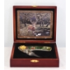 Image 1 : Wildlife Collectible Deer  Folding Knife In Wooden Display Case 