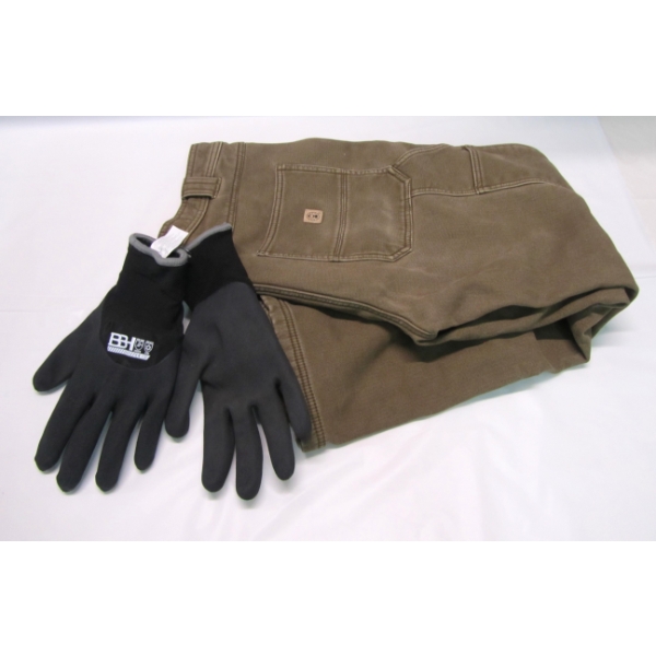 Coleman Lined Work Pants & Work Gloves 