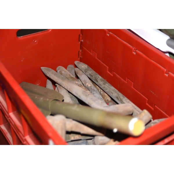 Box Lot Wooden Tool Handles & Misc. Items