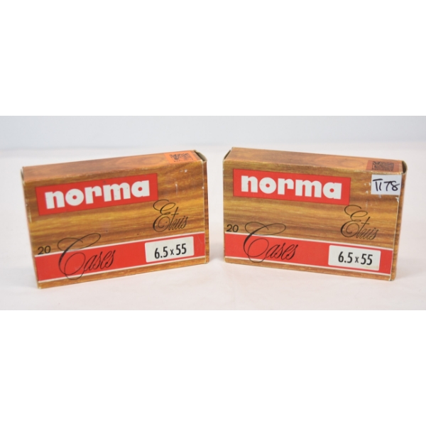 40 Pieces Norma 6.5x 55 Swedish New Unprimed Brass