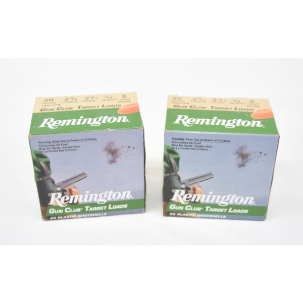 50 Rounds Remington 20 Gauge 2 3/4" #8 Shot Ammunition