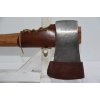 Image 4 : 36" Wooden - Handled Hatchet Or Axe Fitted With Custom Brown Leather Protective Sheath  