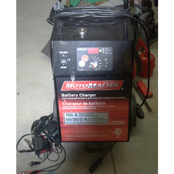 Moto Master Battery Charger with Engine Start & Battery/Alternator Tester