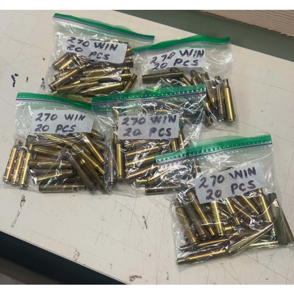 100 Pieces 270 Win Brass