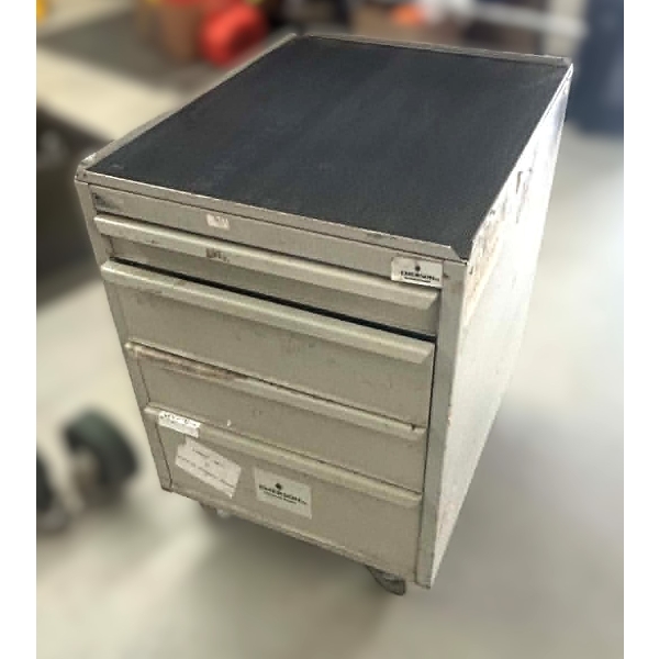 Rolling Metal Tool Chest W/ Industrial Maintenance Tool & Electronics Parts