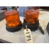 Image 2 : Pair of Amber Rotating Warning Lights