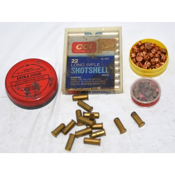 131 Rounds Assorted Brands .22 & 6mm Flobert Caliber Blanks & Shot Shells 