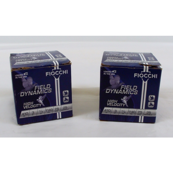 50 Rounds Fiocchi Field Dynamics 410cal. 3" #7.5 Shot Ammunition