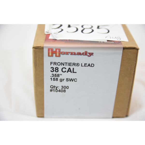 300 Pieces 10408 Hornady 38cal .358 158gr SWC Lead Bullets