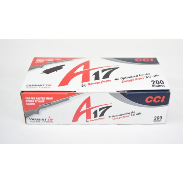 200 Rounds CCI A17 FPS 17 HMR Ammunition
