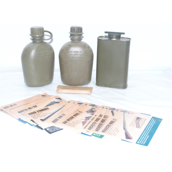 Military 2 Water Canteen, Oil Container, Set of Gun Cards,  Burner Spare Part