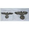 Image 1 : WWII German Eagle Cap Insignia Pair – Metal Badges