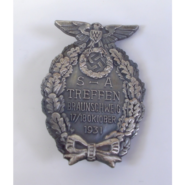 WWII German SA Treffen "Braunschweig" 1931 Pin Badge
