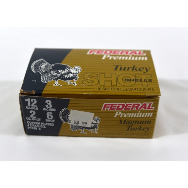 10 Rounds Federal 12 Gauge 3" #6 Turkey Shot Ammunition