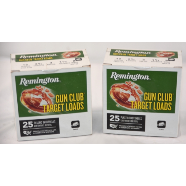 50 Rounds Remington Gun Club Target Loads 12 Gauge 2 3/4" #8 Shot Ammunition