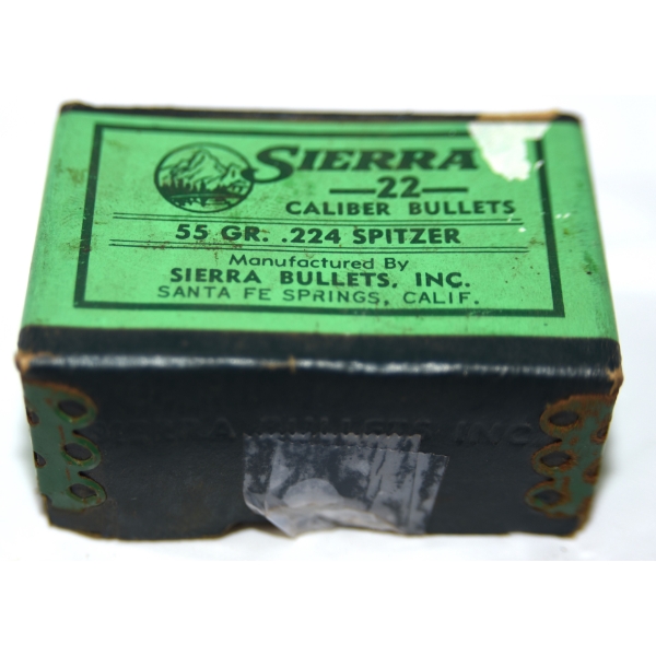 81 Pieces Sierra .224 55gr Spitzer Bullets