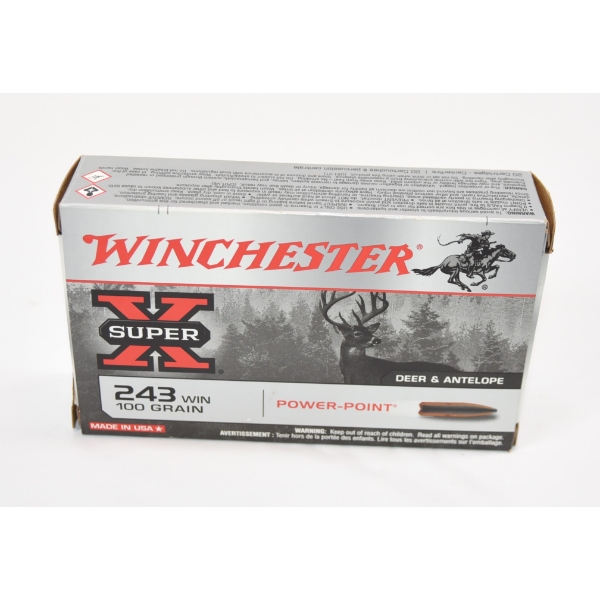 20 Rounds Winchester Super X 243 Win. 100gr. Ammunition