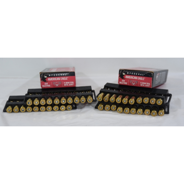 40 Rounds American Eagle 224 Valkyrie 75gr TMJ Ammunition 