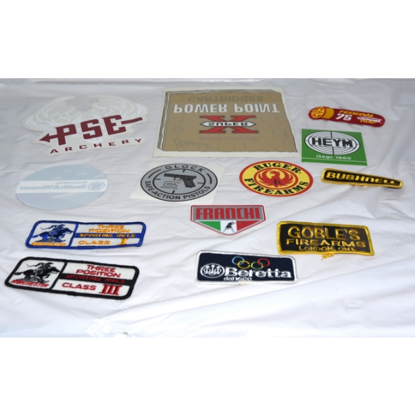7 Firearms Decals & 6 Firearms Embroidered Crests