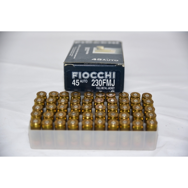 50 Rounds Fiocchi .45 ACP 230 Grain FMJ Ammunition