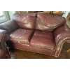 Image 6 : Burgundy 2 Piece Leather Couch Set