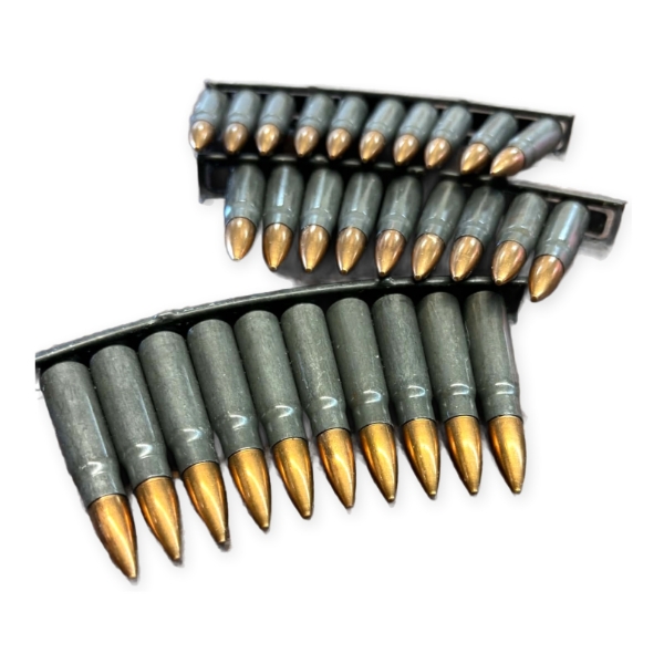 29 Rounds  FMJ 7.62x39 Ammunition, Steel Case on 3 SKS Stripper Clips