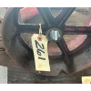Image 3 : Vintage Red Cast Iron Tractor Belt Pulley with Splined Hub