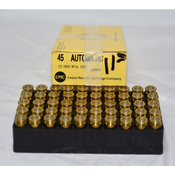 50 Rounds UMC .45 ACP Caliber 230 Grain Ammunition