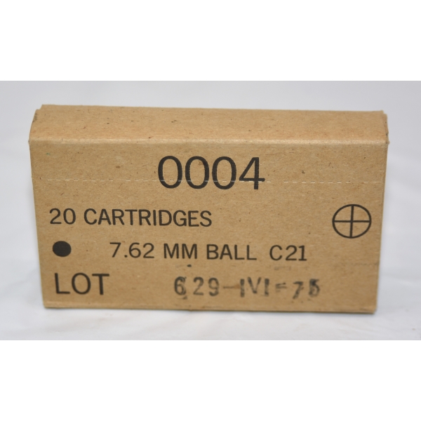 20 Rounds unknown Brand 7.62mm Ball C21 Ammunition 
