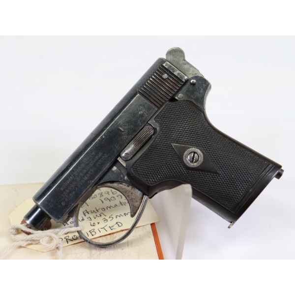 Webley & Scott Model 1907 Semi Automatic 6.35MM Caliber Handgun