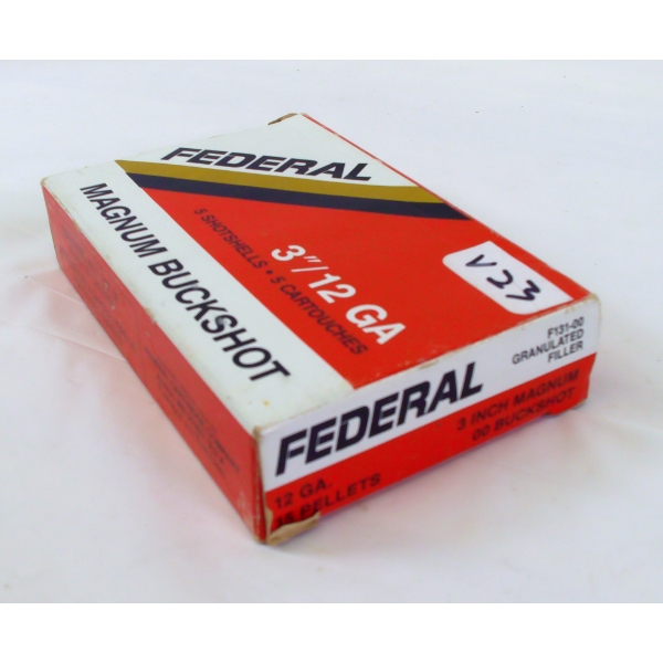 5 Rounds Federal 12ga 3" Mag 00 Buckshot 15 Pellets  Factory Ammunition