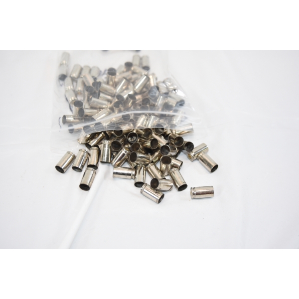 136 Pieces 9mm Commercial Nickeled Shot Brass