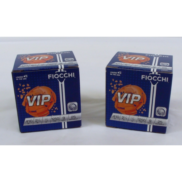 50 Rounds Fiocchi VIP 410cal.2 1/2" #9 Shot Ammunition