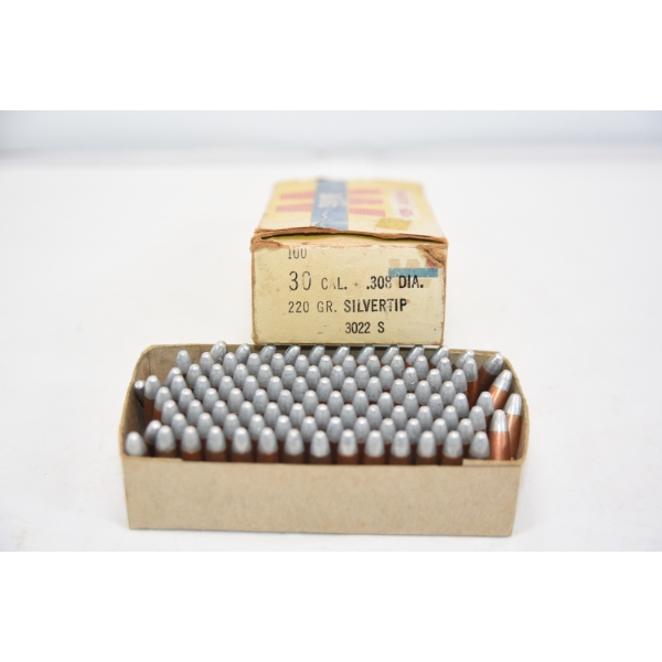 110 Pieces Rare Winchester 30 Cal (.308) 220gr. Silver Tip Bullets 