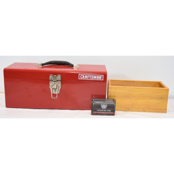 Box Lot 7.62 x 54R Ammunition & Craftsman Tool Box 
