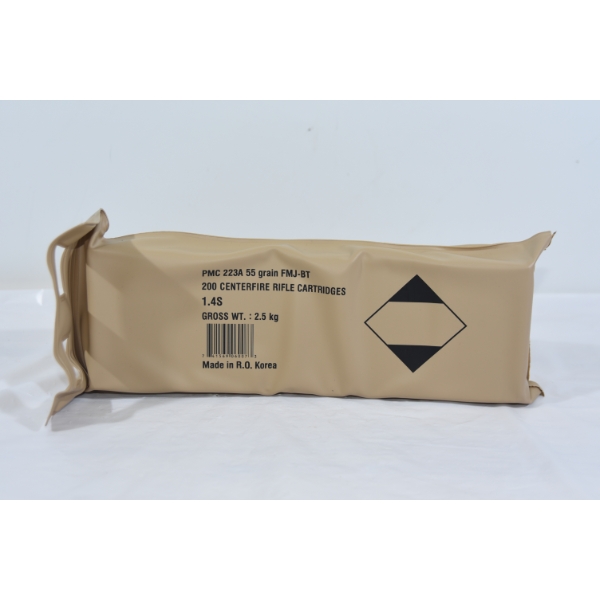 200 Rounds PMC 223A 55gr FMJ-BT Ammunition 