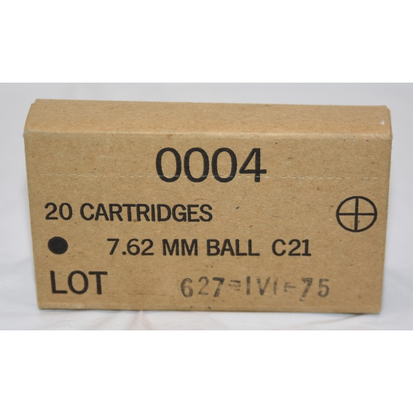20 Rounds Unknown Brand 7.62mm Ball C21 Ammunition