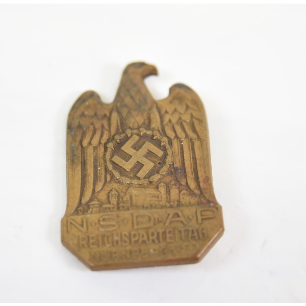 German WW II NSDAP Nurenburg 1933 Bronze Pin