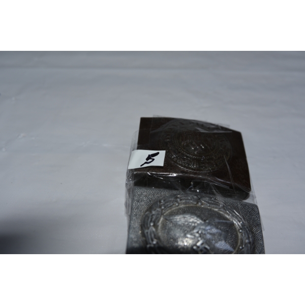 Pair WWII German Belt Buckles Steel & Aluminum Examples