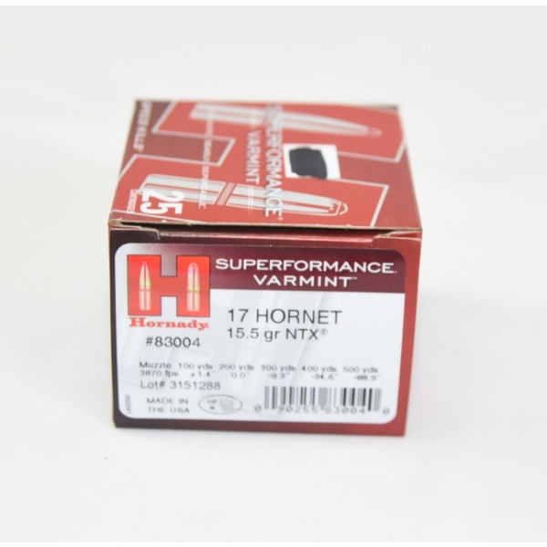 25 Rounds Hornady 17 Hornet 20gr. V-Max Ammunition