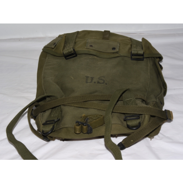 U.S. Military Canvas Field Pack w/ Straps WWII Era Dated
