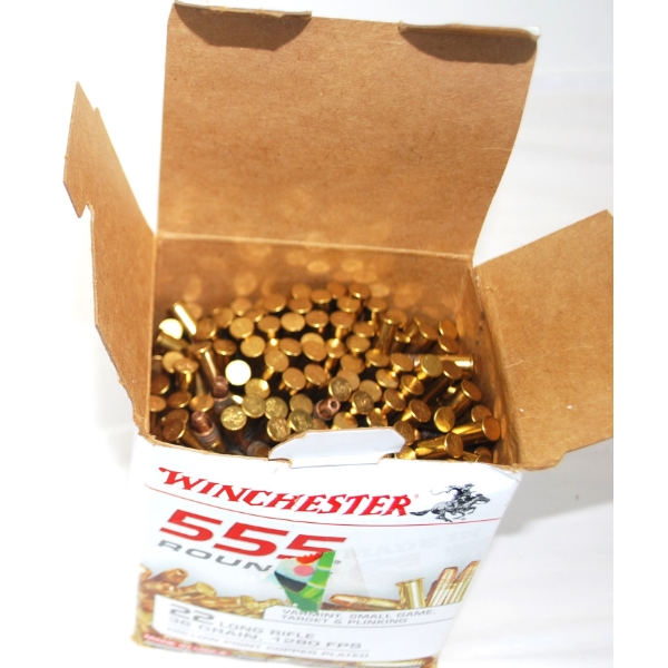 1.76kg Winchester 22 Long Rifle 36 Grain - Hollow Point Copper Plated 