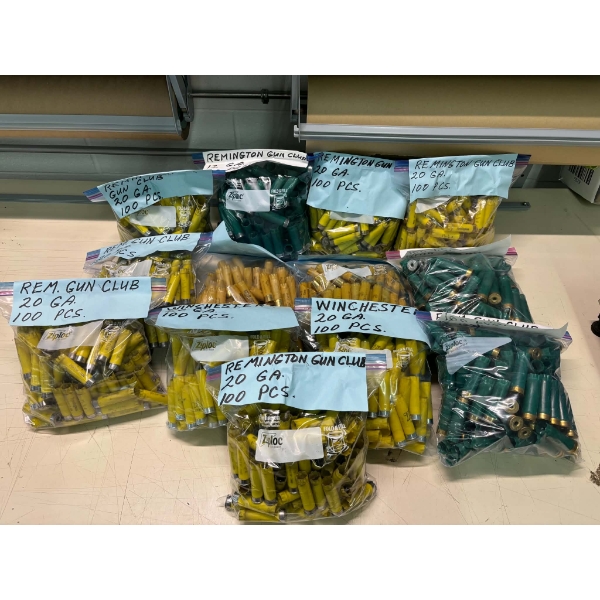Approximately 1200 Assorted Brand 20 Gauge & 12 Gauge Hulls 