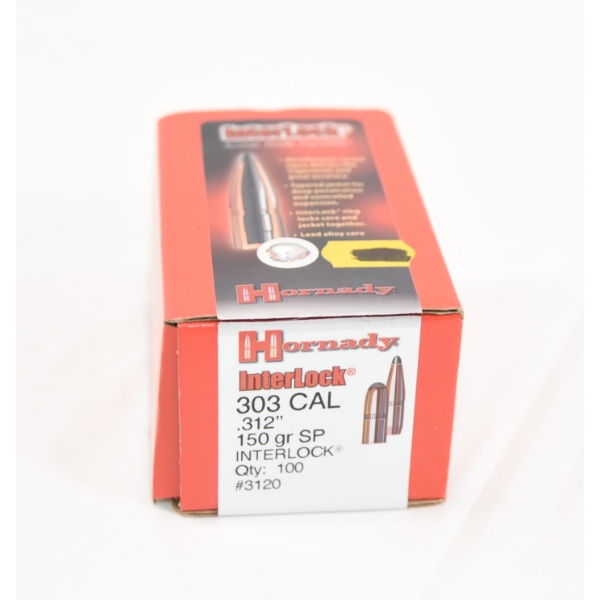 100 Pieces Hornady InterLock 303cal. 150gr. Bullets