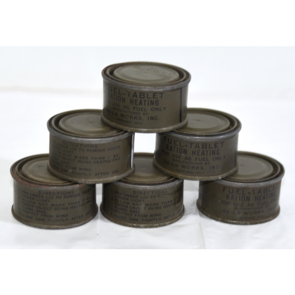 6 Fuel Tablets Military Tin