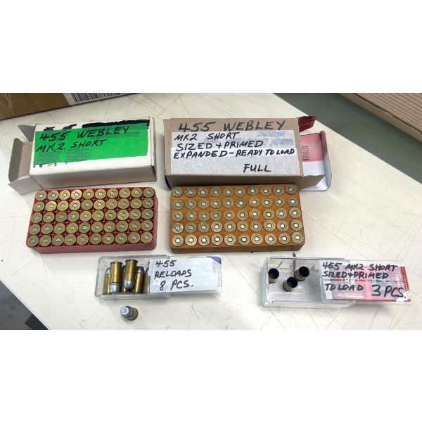 100 Piece 455 Webley Short , 8 Reloaded Rounds 455 Webley Short Ammunition