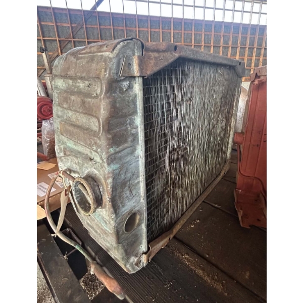 Vintage Copper/Brass Tractor/Truck Radiator w/ Copper Lines & Mounting Brackets