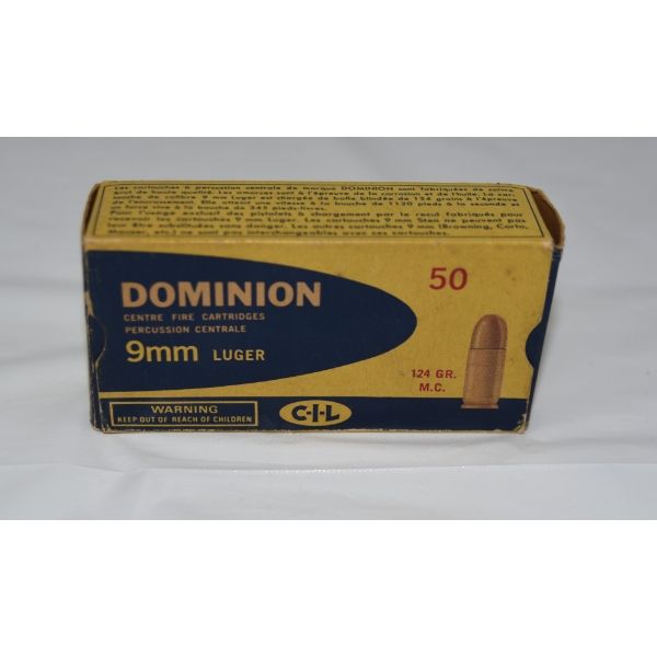 50 Rounds Dominion 9mm Luger Ammunition