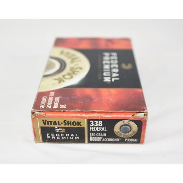 10 Rounds Federal Premium 338 Federal 180gr. Ammunition & 10 Pieces Shot Brass