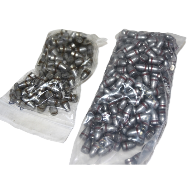 200 Pieces 9mm 121 Gr RN Lead S&L Bullet, 90 9mm 121 Gr Fl Lead